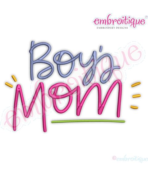 Boys Mom Machne Embroidery Design File Pattern