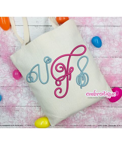 Featherly Monogram Set -Small Sizes -  Script Italics Font, 2 image