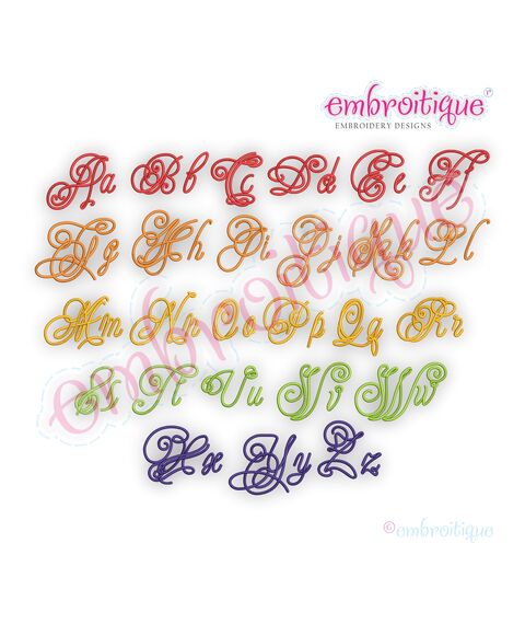 Featherly Monogram Set -Small Sizes -  Script Italics Font, 3 image