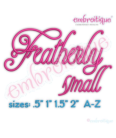 Featherly Monogram Set -Small Sizes -  Script Italics Font