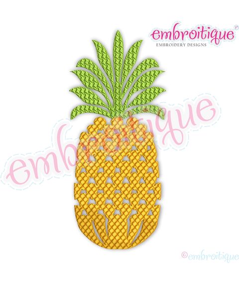 Pineapple Welcome Home Decor Fill Stitch Machine Embroidery Digital Pattern File  Embroitique