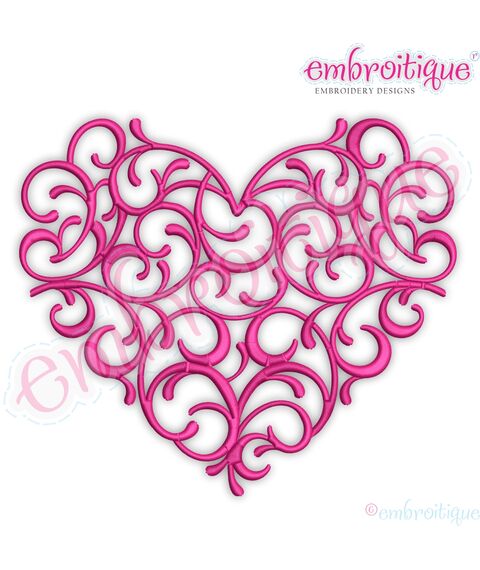 Curly Heart Flourish Accent