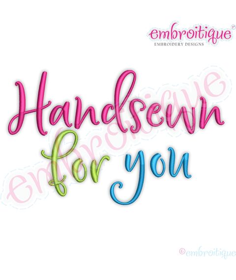 Handsewn for You DIY tag Handmade Handsewing, handcreated Machine embroidery design