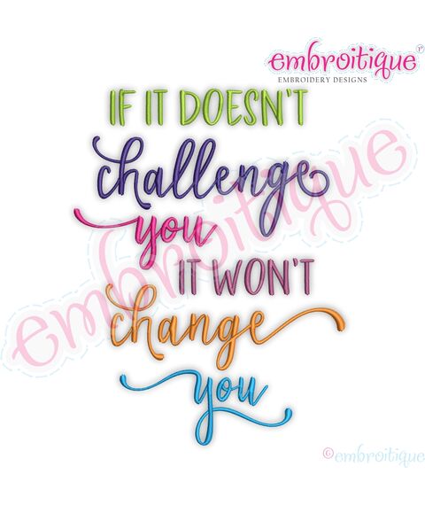 If It Doesn't Challenge You It Won't Change You