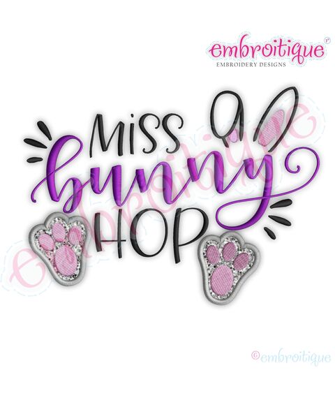 Miss Bunny Hop Applique