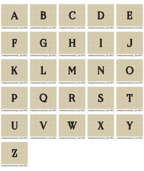 Mortimer Monogram Small Font- Satin Stitch Curly & Block Font, 4 image