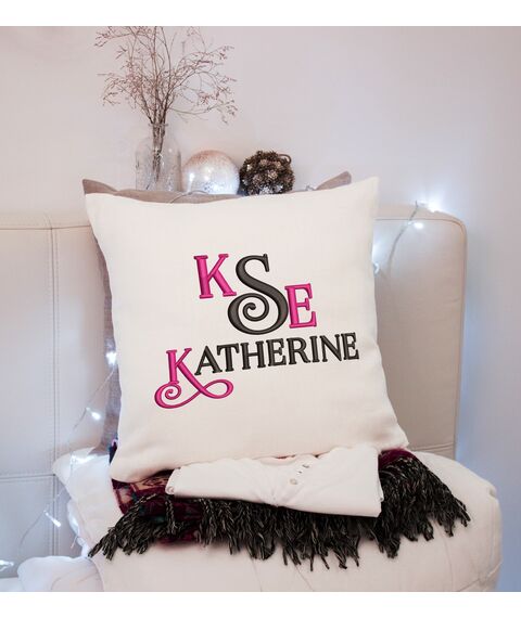 Mortimer Monogram Small Font- Satin Stitch Curly & Block Font