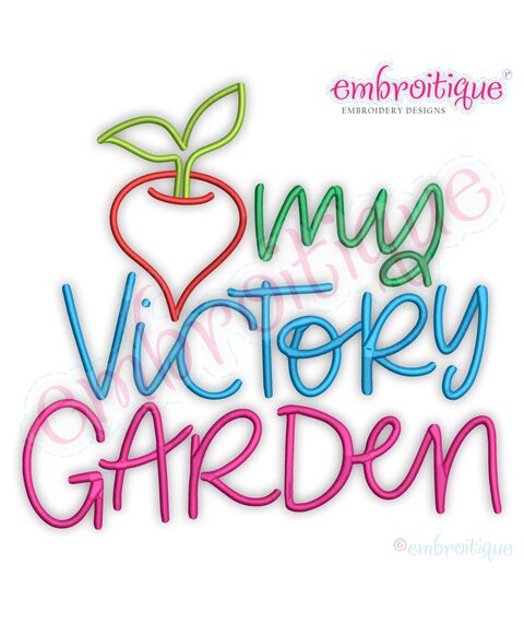 My Victory Garden Embroitique Machine Embroidery Design