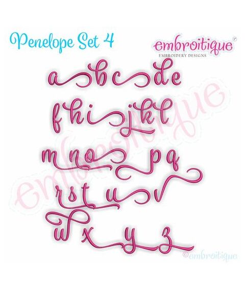 Penelope Super Set - Exclusive Calligraphy Script Monogram Alphabet Font for Machine Embroidery, 10 image
