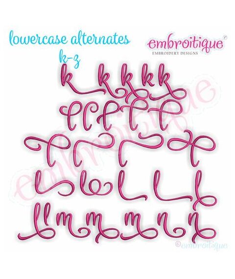 Penelope Super Set - Exclusive Calligraphy Script Monogram Alphabet Font for Machine Embroidery, 14 image