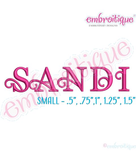 Sandi Monogram Font - Curly Classic Upright  - SMALL