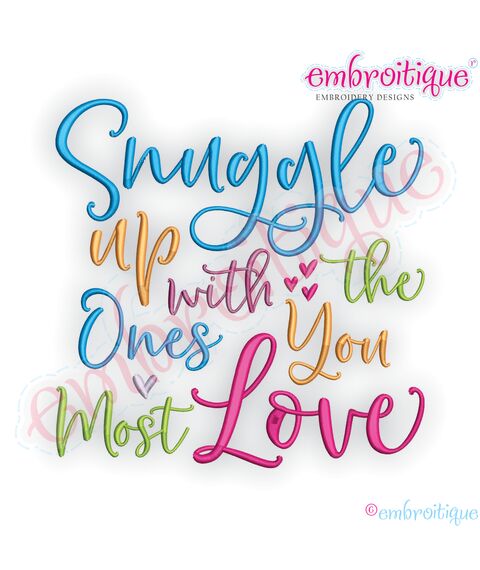 Snuggle up with the ones you most love Family Digital Machine Embroidery Design