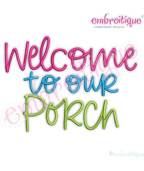 Welcome to Our Porch Patio front yard Spring Summer