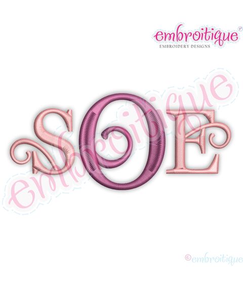 Sandi Monogram Font - Curly Classic Upright- MEDIUM