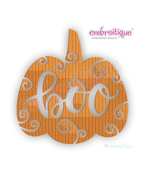 Boo Pumpkin - Halloween Fall Autumn Design - EMBROITIQUE MACHINE EMBROIDERY DESIGN