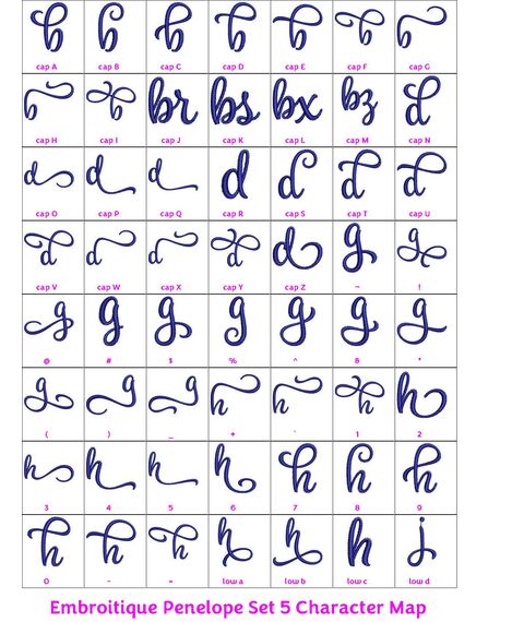 Penelope Set 5 - Calligraphy Script alternate lowercase letters b-k, 6 image