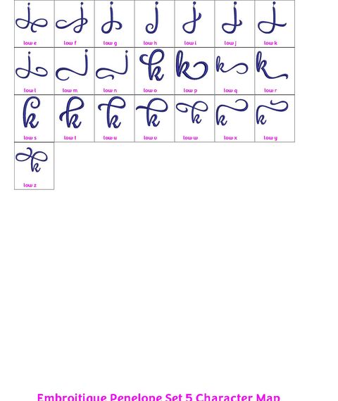 Penelope Set 5 - Calligraphy Script alternate lowercase letters b-k, 5 image