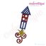 4th of July Swirly Shooting Firecracker Embroidery Design