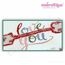 Love You with Heart Shaped Arrow Raw Edge Applique - Wedding - Honeymoon - Anniversary, 2 image