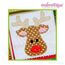 Adorable Reindeer Head Applique - Satin and Raw Edge Set, 3 image