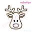 Adorable Reindeer Head Applique - Satin and Raw Edge Set, 2 image