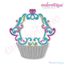 Damask Cupcake Embroidery Design - Large, 2 image