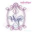 Pink Cancer Awareness Ribbon Heart Curly Font Frame